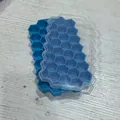 Bandeja de cubitos de hielo de silicona azul de 37 celdas con tapa transparente para DIY - Nido de abeja 37 Rejillas (SIC-018A) / 16*10*2cm / Azul