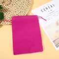 Pochette souple en velours fuchsia avec cordon pour bijoux et petits emballages cadeaux - 5*7cm / Rouge Rose
