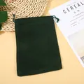 Pochette de rangement en velours vert foncé avec cordon pour bijoux et petits cadeaux - 5x7cm / Vert Foncé