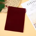 Élégante pochette en velours bordeaux avec cordon pour bijoux et rangement d'accessoires - 5x7cm / Bordeaux