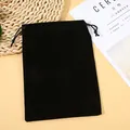 Pochette en velours noir haut de gamme avec cordon pour bijoux et cadeaux - 5x7cm / Noir
