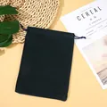 Élégante pochette en velours noir avec cordon pour l'emballage de bijoux et cadeaux de luxe - 5*7cm / Bleu Marine
