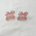 Eleganti orecchini a lobo retrò francesi a petalo di tulipano rosa in acciaio al titanio. - Rosso Marmo (FYD6111-1-Rosso)
