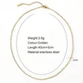 Collier à perles en acier inoxydable plaqué or 18 carats avec perles de 2 mm et fermoir - Style Chaîne à Billes 2mm (NK2592G1)