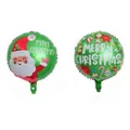 18-inch green Christmas foil balloons featuring Santa Claus and festive Merry Christmas prints - Green Santa Claus (D)