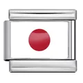 9mm Edelstahl-Modul-Charm für DIY-Gliederarmband mit der japanischen Nationalflagge - Japan (0822)