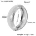Textured silver stainless steel cuff bracelet with side opening and dimension details - Vertical Brushed Style (Z499-C) / Steel