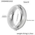 Silver wide hammered stainless steel bangle bracelet with dimensions and weight specs - Hammered Style (Z499-D) / Steel