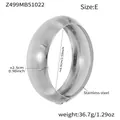 Textured stainless steel bangle with silver finish and side-opening design, 6.5cm diameter. - Horizontal Fine Grain Style (Z499-E) / Steel