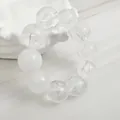 Statement translucent clear acrylic beaded bracelet with elegant large crystal spheres - Spiral Cloud Texture Acrylic Large Round Bead Bracelet (32773)