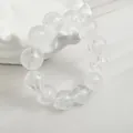 Modern exaggerated clear acrylic beaded bracelet featuring large transparent round balls - Transparent Large Grain Acrylic Beaded Bracelet (32773)