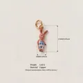 Unique hand-painted enamel rabbit animal charm pendant crafted from copper material - Pink Pig Pendant