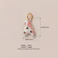 Detailed enamel white horse charm pendant with copper material and 2.88g weight - White Horse Pendant
