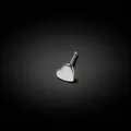 Minimalist silver heart-shaped nose stud with a straight bone post piercing design - Heart Shape