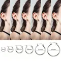 Silver minimalist polished hoop earrings set available in sizes 10mm up to 40mm diameter - 10mm / Silver
