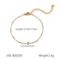 Bracelet chaîne à perles minimaliste en acier inoxydable plaqué or 18 carats ajustable - Chaîne à Perles Satellite (HC-B20193)