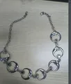 Punk style shiny silver metal waist chain with crescent moon and star charms ornament - 7-Moon Head Chain / Gold