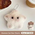 Llavero de estrella de peluche con sonido para decoración de mochila y accesorio - 10*10CM / Llavero de Estrella Estilo Gato Siamés - Con Sonido