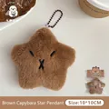 Lindo llavero de muñeca de estrella de peluche marrón con función de chirrido - 10*10CM / Llavero de Estrella Carpincho Marrón - Con Sonido