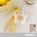 Porte-clés mignon ours étoile en peluche blanche avec ruban en dentelle et clip cœur - 1# Crochet Cœur Ours en Peluche Blanc