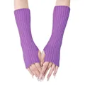 Scaldamuscoli in maglia a coste viola per il calore e lo stile autunno-inverno chic. - Viola Chiaro