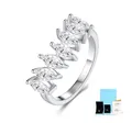 Elegante anello in argento sterling S925 con moissanite taglio marquise e certificato GRA - Anello in Moissanite Taglio Marquise (R15756 con certificato e confezione regalo)