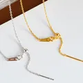 Verstellbare Halskette aus S925 Sterlingsilber mit Nadel-Kreuzkette in Gold und Silber - 0.85mm / Gold