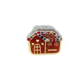 Weihnachts-Haarklammer in Lebkuchenhaus-Form mit bunten Strasssteinen und Glitzer - Lebkuchenhaus (5)