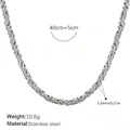 Premium zilveren roestvrijstalen gevlochten touwketting 40 cm met 5 cm verlenging - Zilveren Halsketting (XL128S)