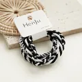 Elastici per capelli intrecciati bianchi e neri ad alta elasticità per coda di cavallo - Nero