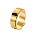 Minimalist gold stainless steel spinner ring with a polished finish for men and women - 13# / 8mm / Gold