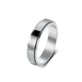Minimalist stainless steel spinner ring with polished silver finish for men and women - Size 8 / 4mm / Steel