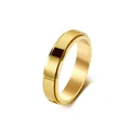 Minimalist gold-plated stainless steel spinner ring for men and women, sleek polished finish - Size 8 / 4mm / Gold