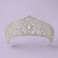 Elegant vintage luxury silver tiara with sparkling rhinestones for wedding or bridal party - Elegant Silver Crown TS-J3212S