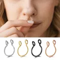 Lot de quatre anneaux de nez en acier inoxydable sans perçage en plusieurs coloris tendance - Lot de 4 / Multicolore