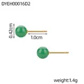 Elegante groene parelknopjes met gouden pinnen, minimalistische sieraden voor dames - Groene kraalstijl (DYEH00016D2)
