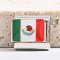 Charme modulaire en acier inoxydable avec drapeau du Mexique pour bracelets DIY - Drapeau du Mexique (MK-1180)