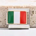 Charme modulaire en acier inoxydable avec drapeau italien pour bracelets DIY et bijoux - Drapeau de l'Italie (MK-73)