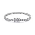 Dettaglio del bracciale tennis scintillante in moissanite argento S925 - 16cm / 2.5mm Moissanite - Chiusura di Sicurezza (Oro Bianco)