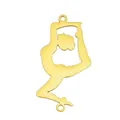 Elegant gold-plated gymnastics silhouette stainless steel connector for DIY jewelry - Gymnast 2 (Pendant Only (Without Chain)) / Gold