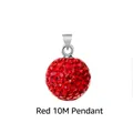 Red 10mm Shamballa crystal ball pendant with silver bail, chain not included - Pendant Only (10mm) / Pendant Only / Red