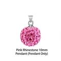 Funkelnder 10 mm rosa Kristall Shamballa Kugelanhänger für Halsketten, ohne Kette - Nur Anhänger (10mm) / Nur Anhänger / Rosa