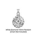 10mm Weißer Kristallkugel-Anhänger, Eleganter Schmuck, Ohne Kette, Pavé-Stil-Design - Nur Anhänger (10mm) / Nur Anhänger / Weiß