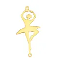 Golden stainless steel ballerina dancer charm connector for DIY jewelry - Gymnast 5 (Pendant Only (Without Chain)) / Gold