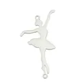Polished silver ballerina charm connector made of high-quality stainless steel - Gymnast 6 (Pendant Only (Without Chain)) / Silver