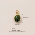 Elegant green faceted oval gemstone pendant with gold-plated copper bezel, 1.4g - Green Rhinestone Pendant Only (Without Chain)