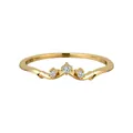 Elegante anello a corona in argento sterling S925 con scintillanti pietre di zirconia - Taglia US 7 / Stile Anello a V