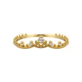 Raffinato anello a corona traforata in argento sterling S925 finitura oro da donna - Taglia US 7 / Stile Anello Corona