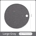 Large 17cm gray honeycomb silicone heat resistant insulation mat for hot dishes. - Large (17CM) / Gray