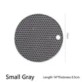 Tapis de dessous de plat en silicone gris avec motif en nid d'abeille et trou, 14cm - Petit (14cm) / Gris